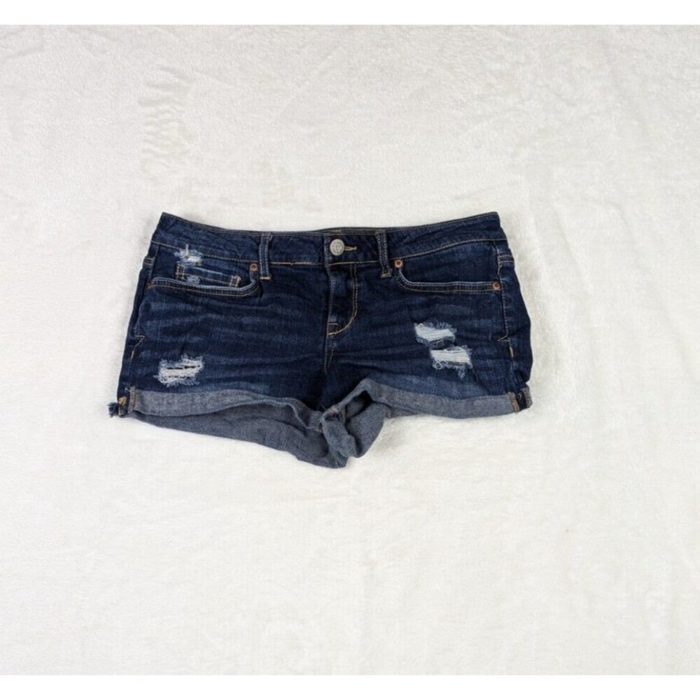 Aeropostale Denim Shorty Shorts Womens Size 6 30x2 Y2K Distressed Blue Jeans
